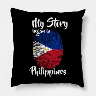 Philippines Flag Fingerprint My Story DNA Filipino Pillow