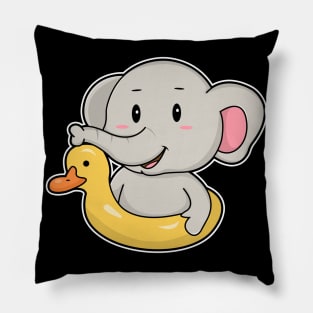 Elephant at Swimming with Swim ring Pillow