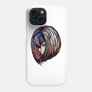 Girl with the Bright and Colorful Hair Phone Case