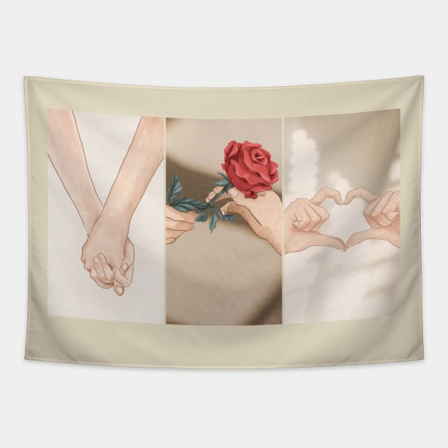 romantic couple Tapestry by evolet store