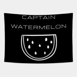 Captain Watermelon Typography White Design Tapestry