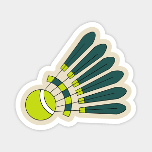 Feathered Badminton Shuttlecock (Green) Racquet Badminton Asian Sport Magnet