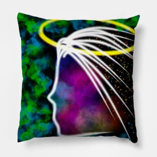 Mother Nature in a Colorful Abstract Design Pillow