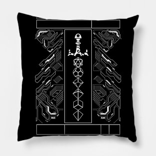 Geometric Polyhedral Dice Sword Futuristic Minimalist Pillow