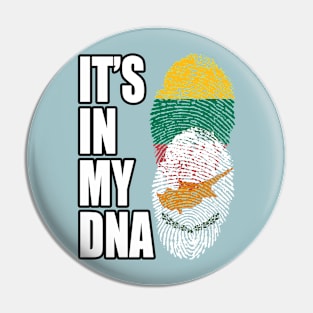 Lithuanian And Cypriot Mix Heritage DNA Flag Pin