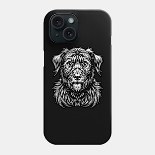 Affenpinscher dog portrait black and white affie art Phone Case