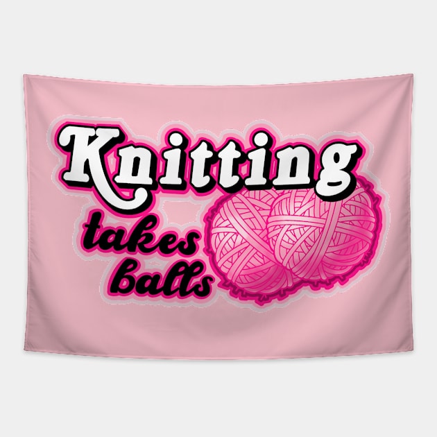 Knitting takes balls Tapestry by weilertsen