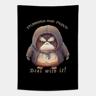 Penguin Stubborn Deal With It Cute Adorable Funny Quote Tapestry