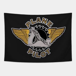 Funny Wood Plane Pilot, Carpenter Woodshop Tapestry