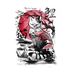 Japanese cat print T-Shirt