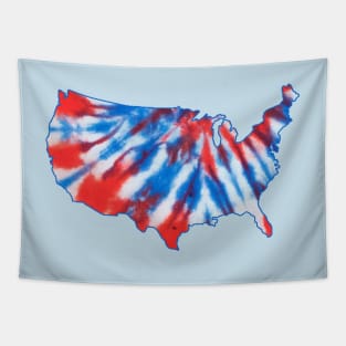 Tie dye red white and blue america - United States of America Tapestry