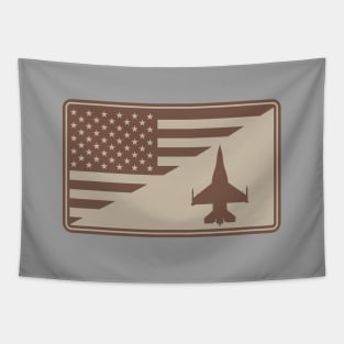 F-16 Viper US Flag (subdued) Tapestry