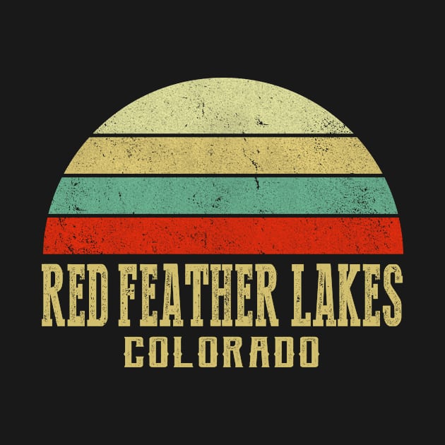 COLORADO - Vintage Retro Sunset RED-FEATHER-LAKES, CO by LIPTIN