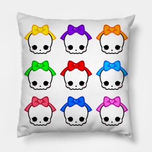 Cute Skulls with Bows Pillow