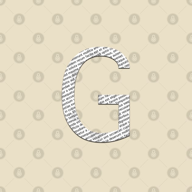 G Typographic monogram cutout by Slownessi