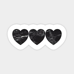 Black Marble Hearts Magnet