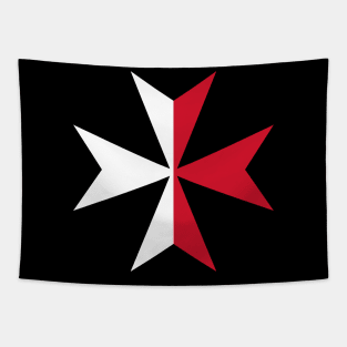 Maltese Cross - White and Red Tapestry