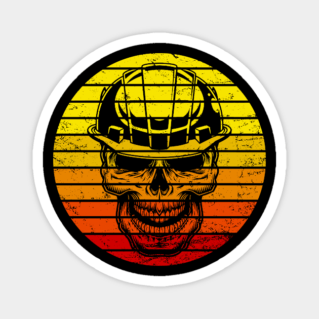 Skull Civil Engineering Construction Worker Retro Magnet by Foxxy Merch