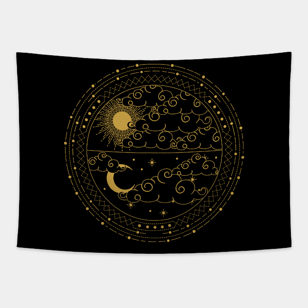 Sun and Moon | Cosmic Wedding Tapestry by CelestialStudio