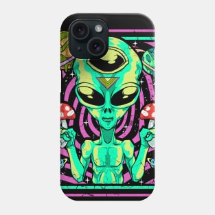 Space Alien Trippy Psychedelic Mushrooms Phone Case