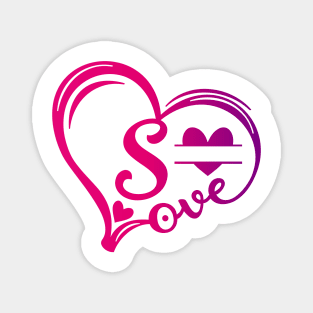 letter s monogram in the shape of love Magnet