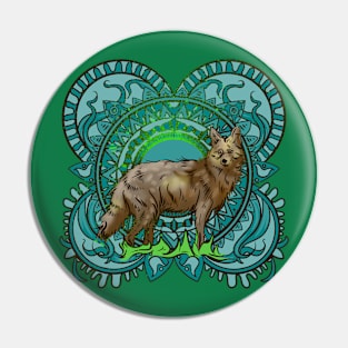 Coyote Mandala Pin