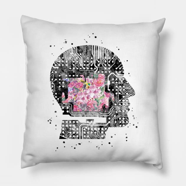 Circuit board head Pillow by RosaliArt