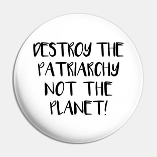 DESTROY THE PATRIARCHY NOT THE PLANET feminist text slogan Pin