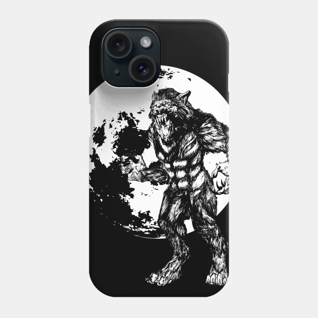 Werewolf and full moon Phone Case by MysticMoonVibes