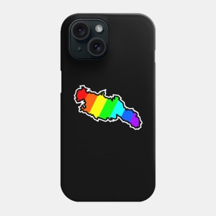 Lasqueti Lisland Silhouette in a Colourful Rainbow Pattern - Bright Colours - Lasqueti Island Phone Case