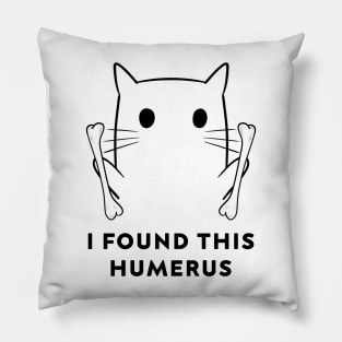 Funny I Found This Humerus CAT Boo Ghost Halloween Costume Pillow