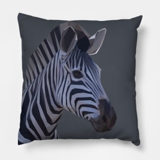Low Poly Zebra Pillow