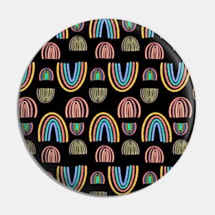 Boho Rainbows paint it black pattern Pin