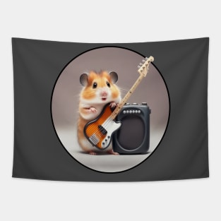 Rock'n'roll hamster playing the guitar Tapestry