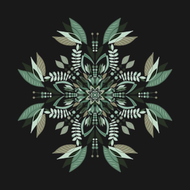 Mint Symmetrical Mandala by WalkSimplyArt