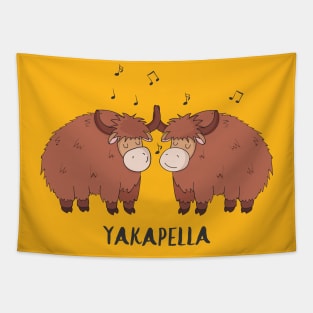 Yakapella Funny Singing Yak Design- Yaks Singing Acapella Tapestry