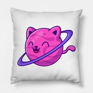 Cute Cat Planet Cartoon Pillow