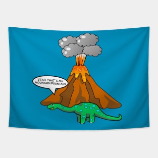 Dinosaur Volcano - Funny Dinosaur Tapestry