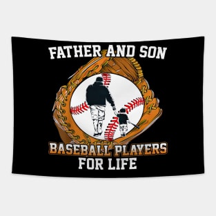 Father And Son Baseball Players For Life Happy Father's Day Tapestry