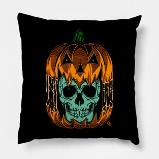 Pumpkin skull Pillow