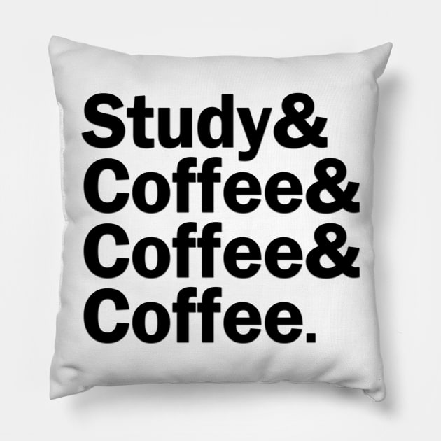 Study & Coffee & Coffee & Coffee Pillow by gillianembers