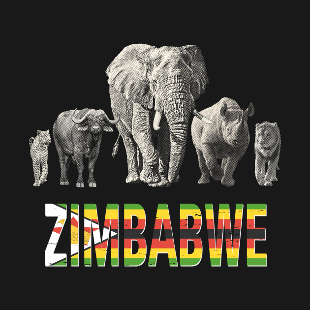 Africa's Big Five Zimbabwe Pride Wildlife Big Five TShirt TeePublic