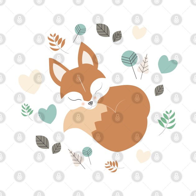 Sleepy fox in Woodland by Arch4Design