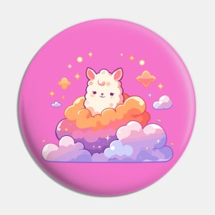 Cute Kawaii Dreamy Clouds Baby Llama Pin