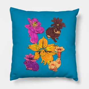 Flower Bunnies Pillow