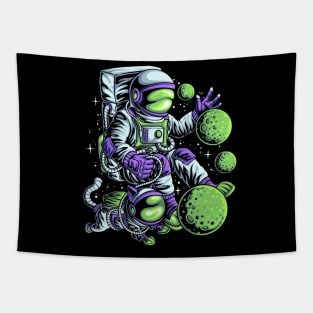 Astronaut With Cute Pet Tapestry