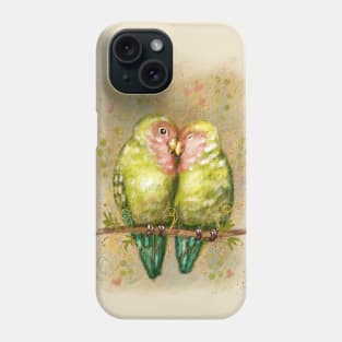 Cute lovebirds parrots. Phone Case