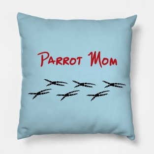 Parrot Mom with Footprints Pillow