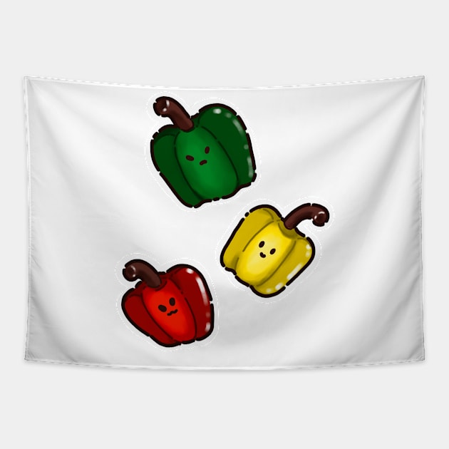 3 bell pepper brothers Tapestry by WwsNttb