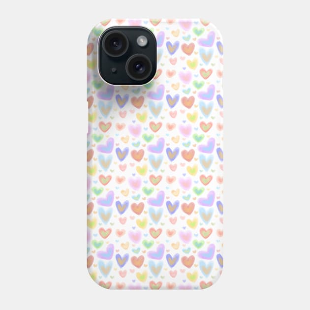 Happy Hearts Phone Case by Pumvilla